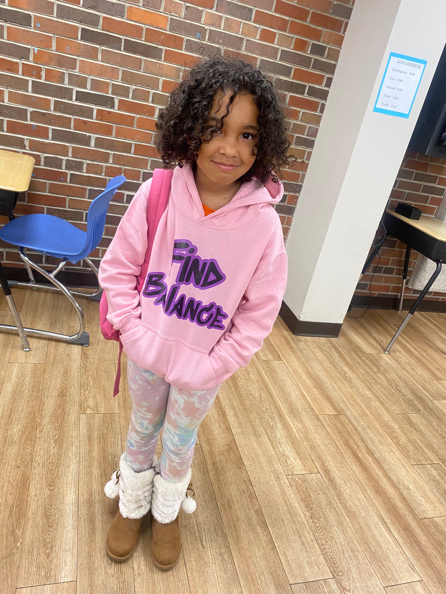 Light Pink Youth Find Balance Hoodie