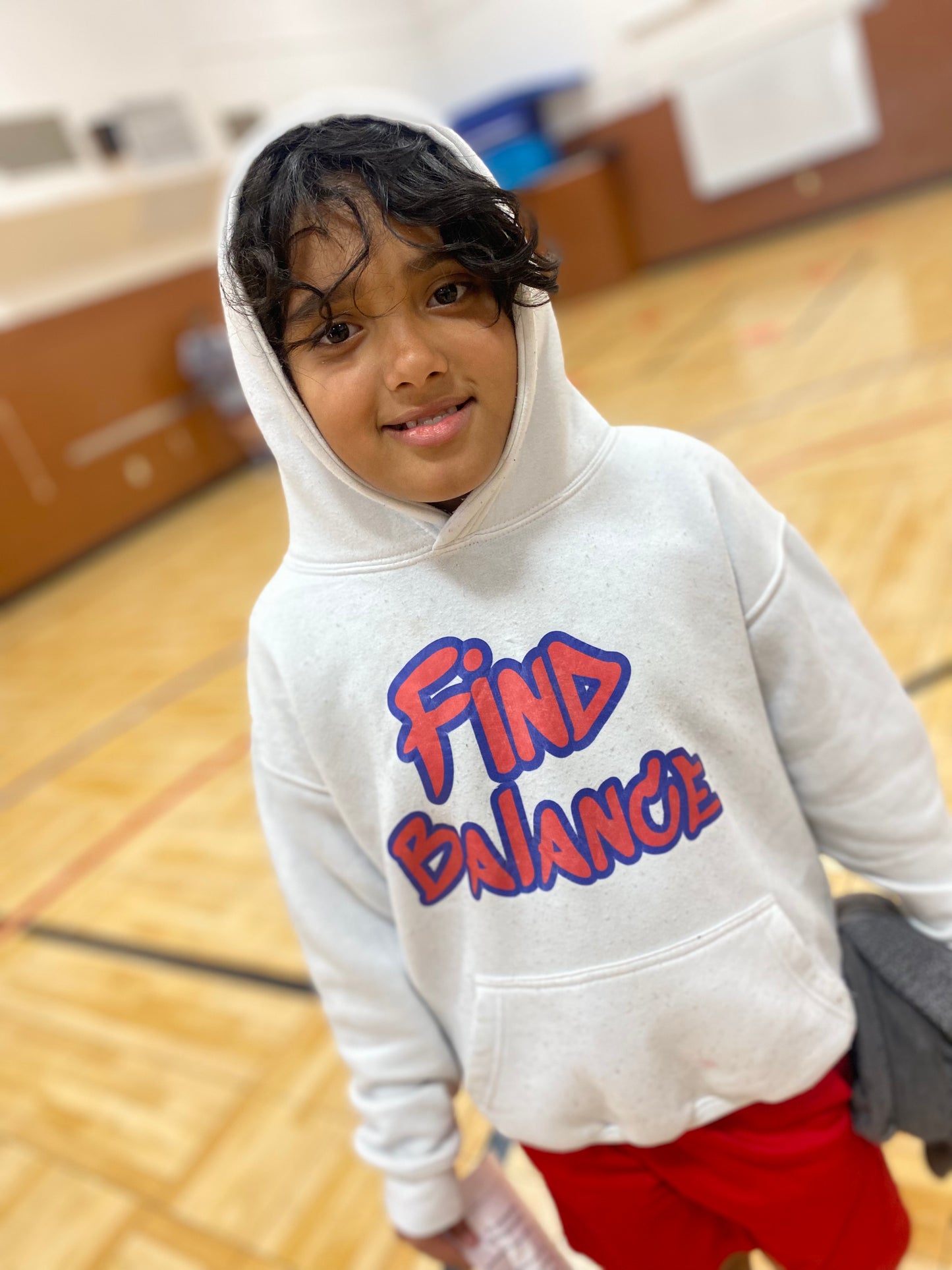White Youth Find Balance Hoodie